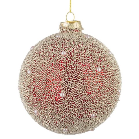 SFERA VETRO PEARL ROSSO D.100